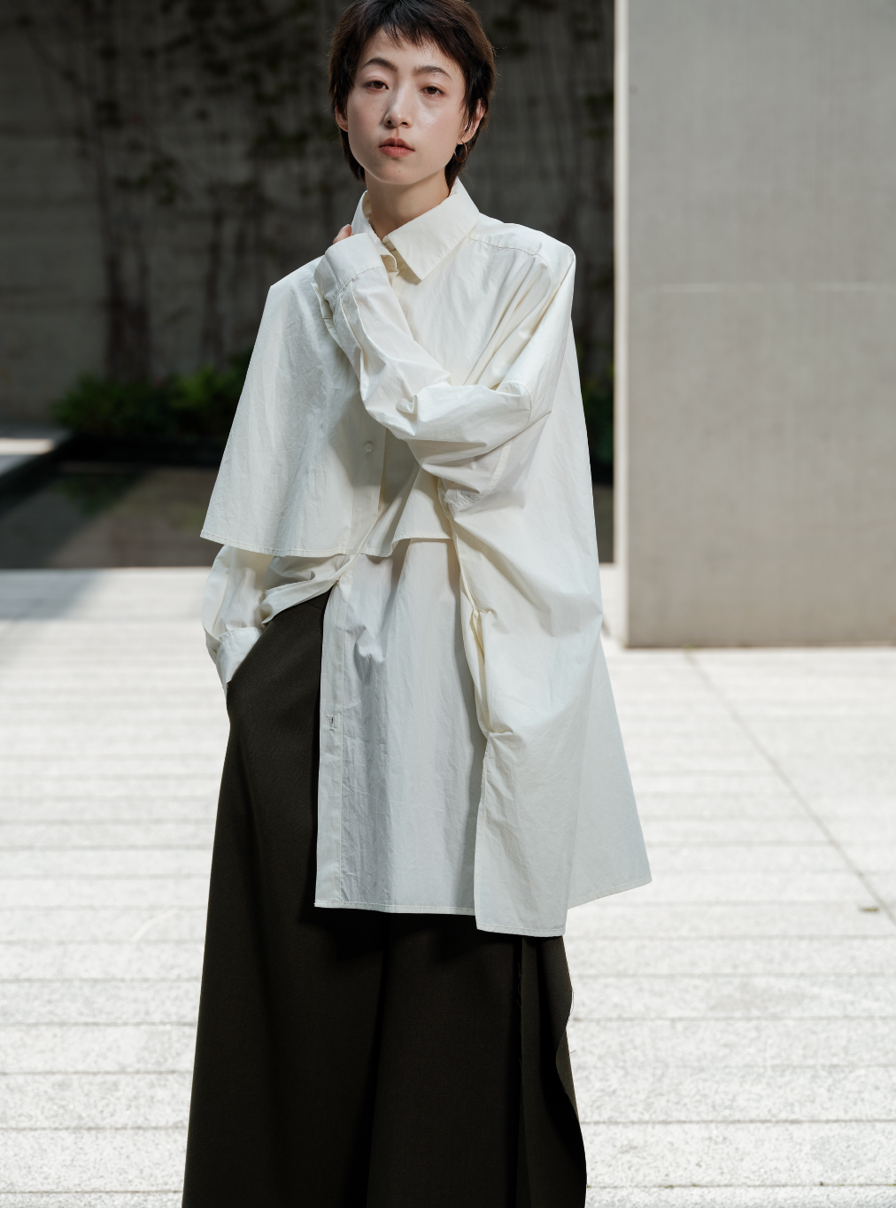 リバーシブルコート風シャツ