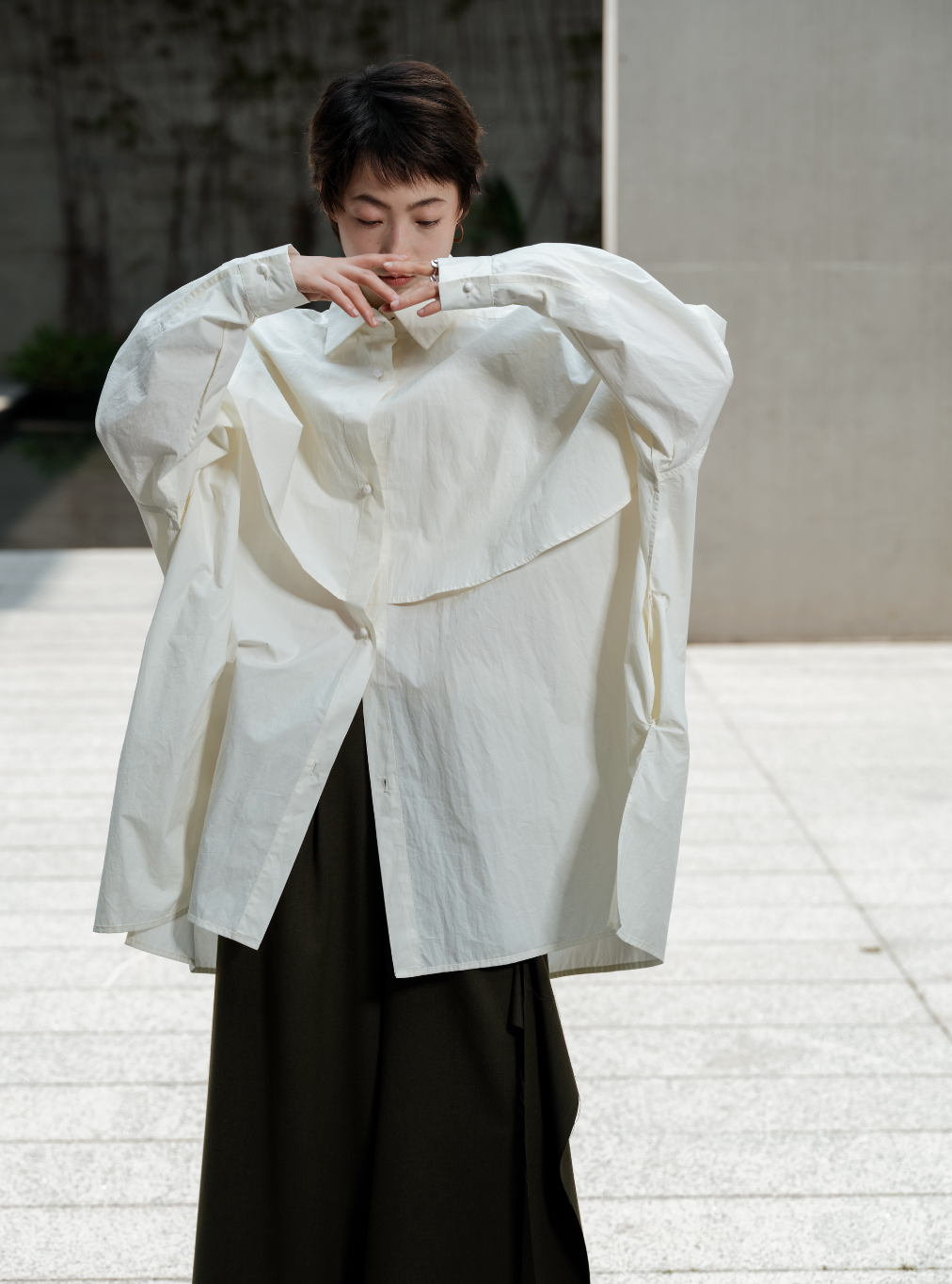 リバーシブルコート風シャツ