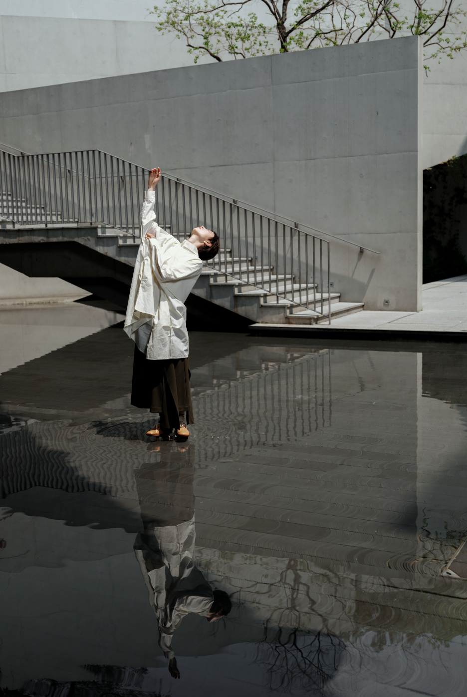 リバーシブルコート風シャツ