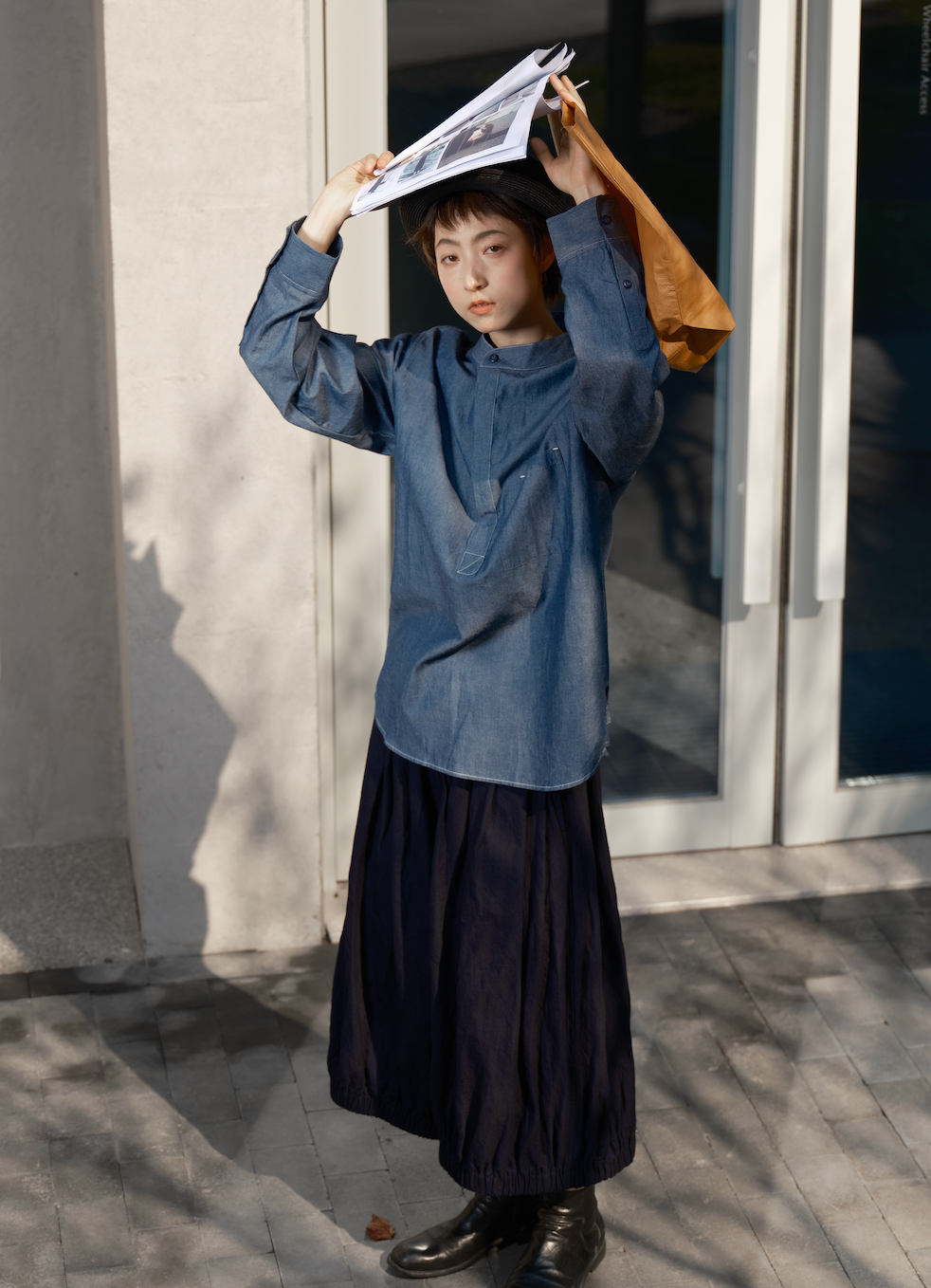 日系ベーシックデニムシャツ