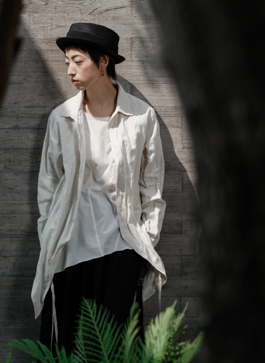 アシンメトリー長袖Tシャツ
