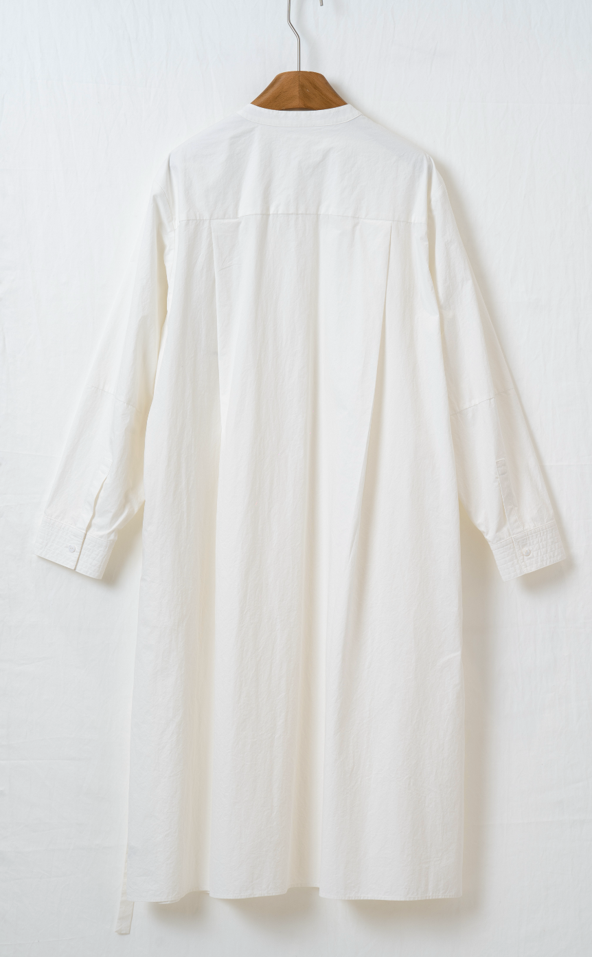 配色ポケットレイヤード風シャツワンピース