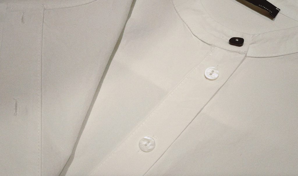 配色ポケットレイヤード風シャツワンピース