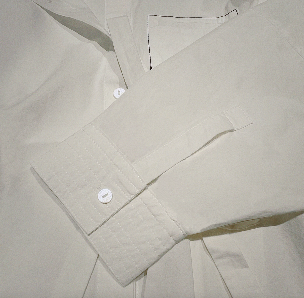 配色ポケットレイヤード風シャツワンピース