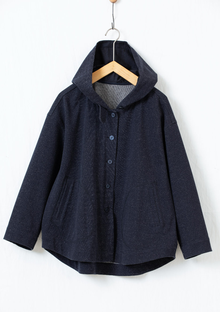 ニットデニムフーディーアウター