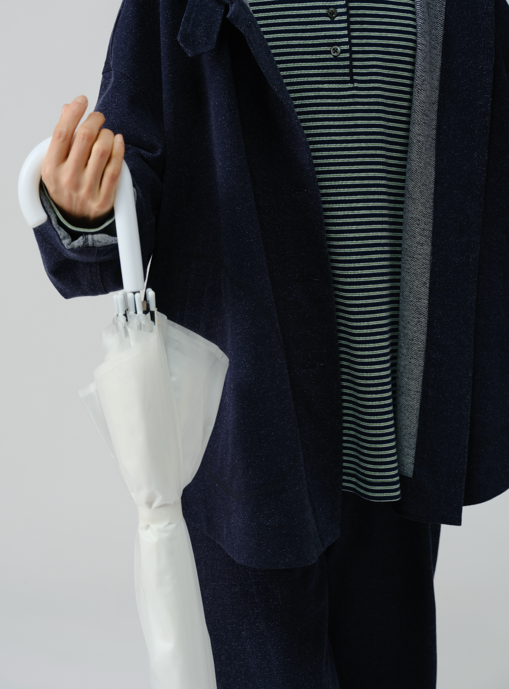 ニットデニムフーディーアウター