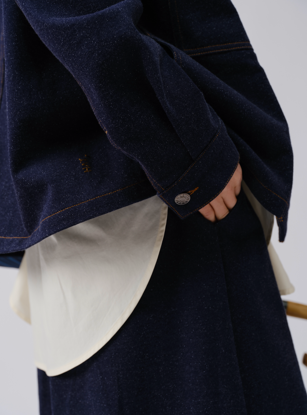 日系ニットデニムジャケット