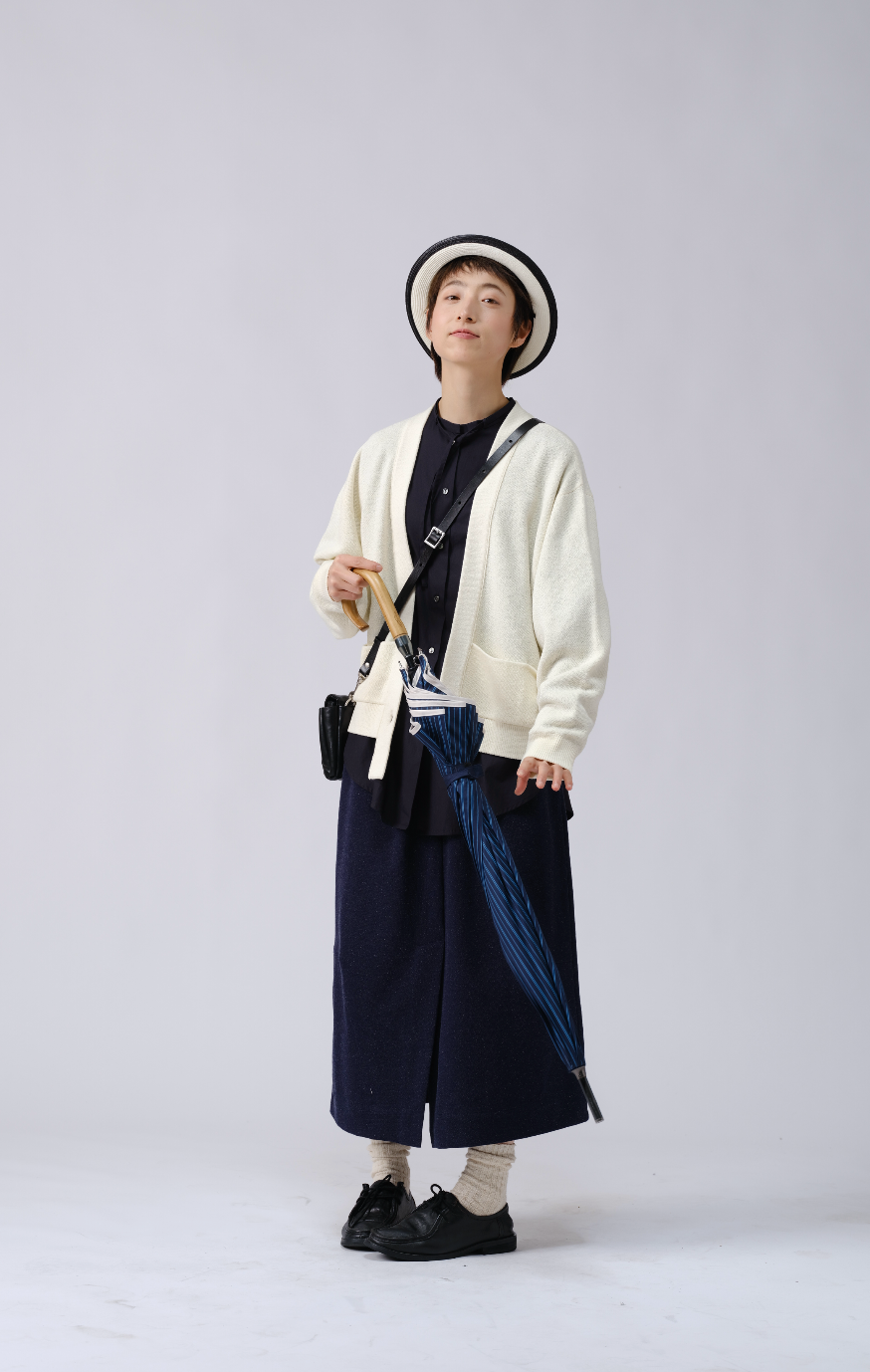 日系ニットデニムスカート