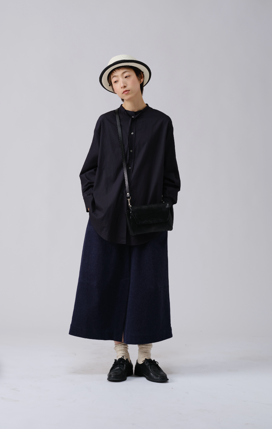 日系ニットデニムスカート