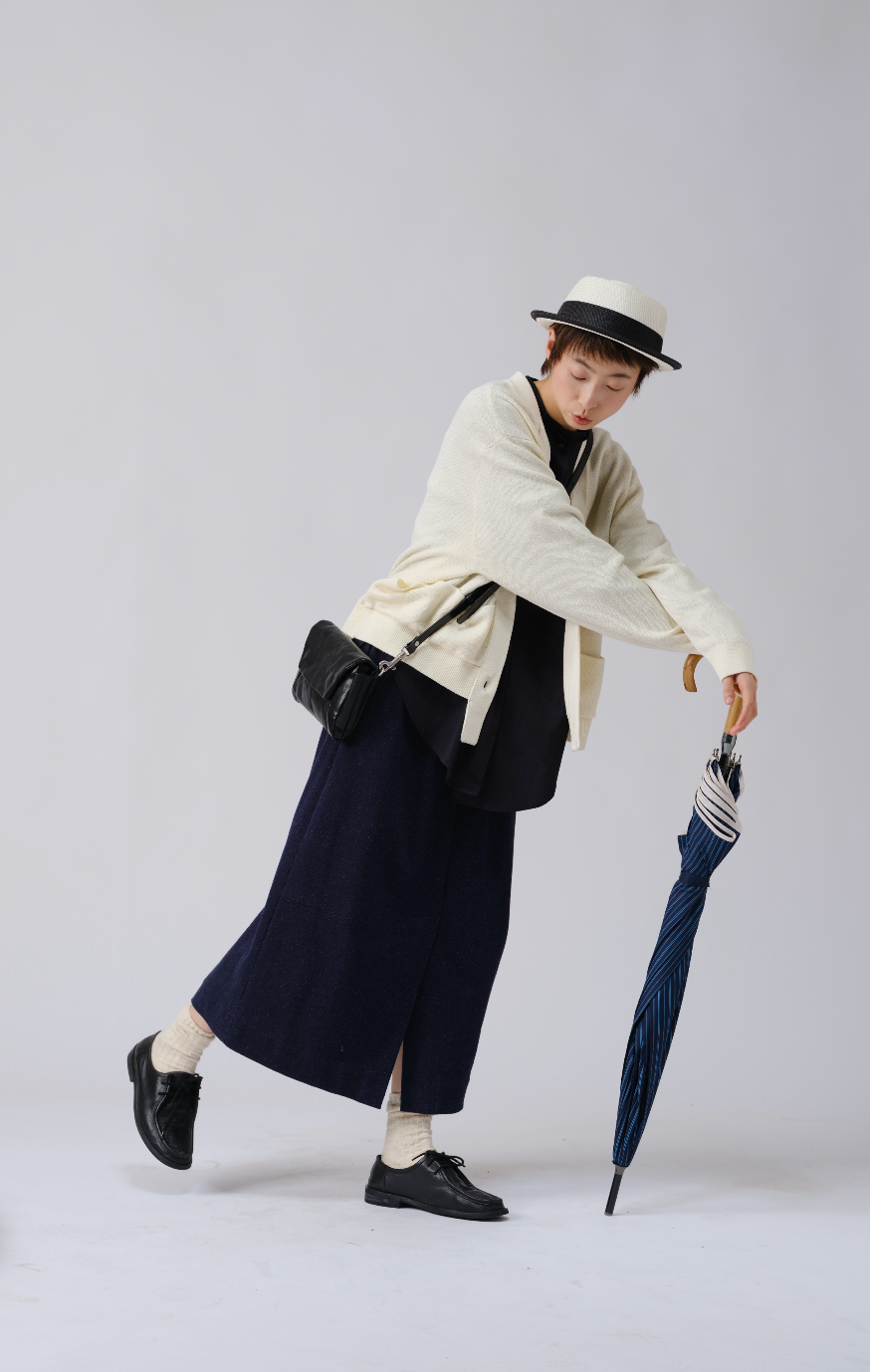 日系ニットデニムスカート