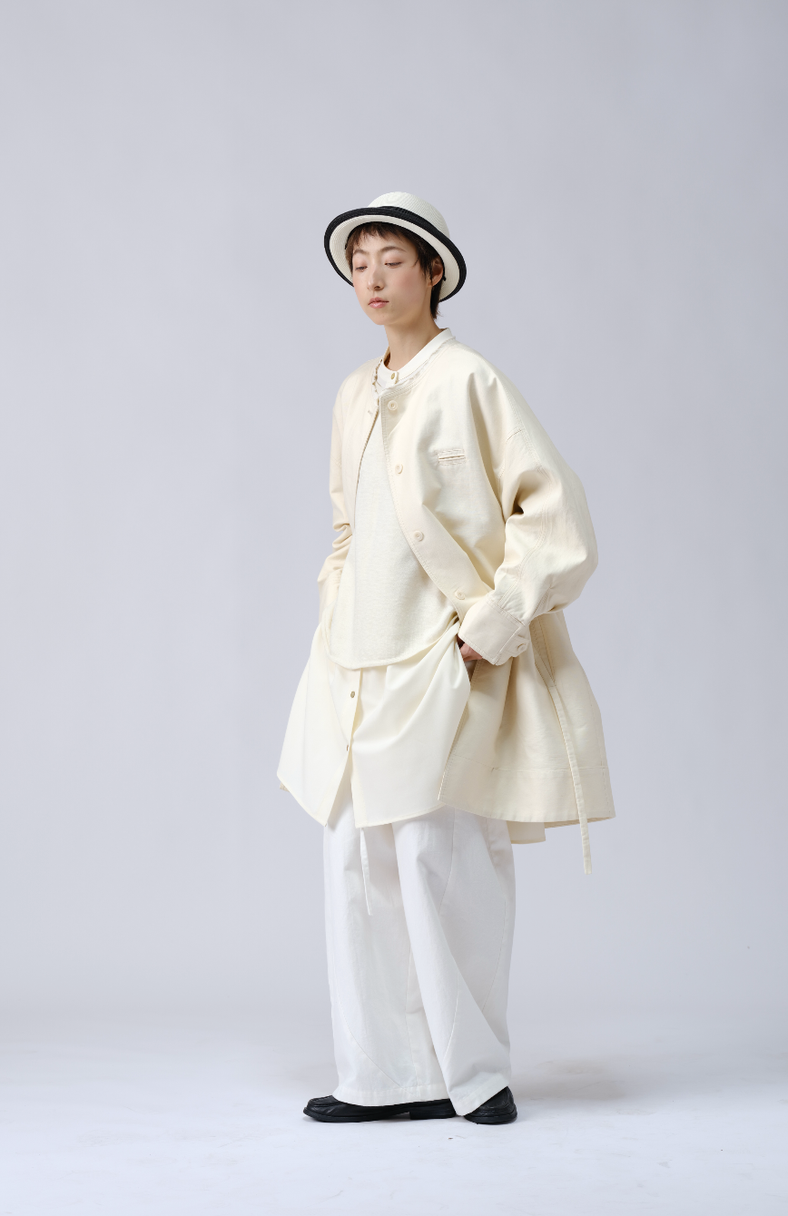 通勤感クルーネックトレンチ