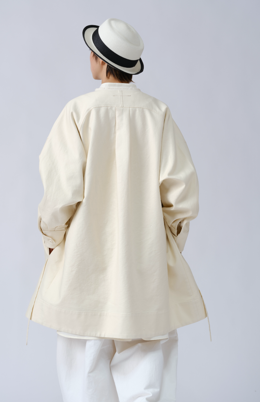 通勤感クルーネックトレンチ