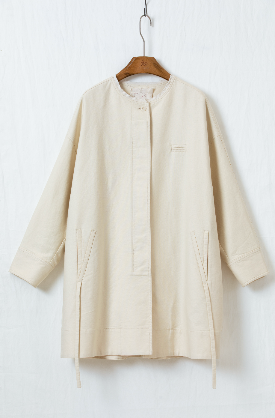 通勤感クルーネックトレンチ