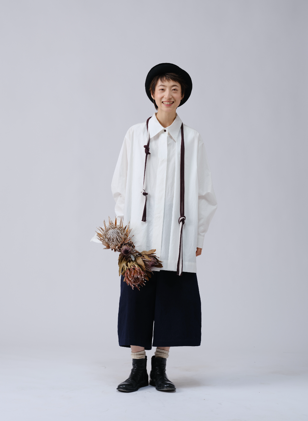 レイヤード風ヴィンテージスカートパンツ