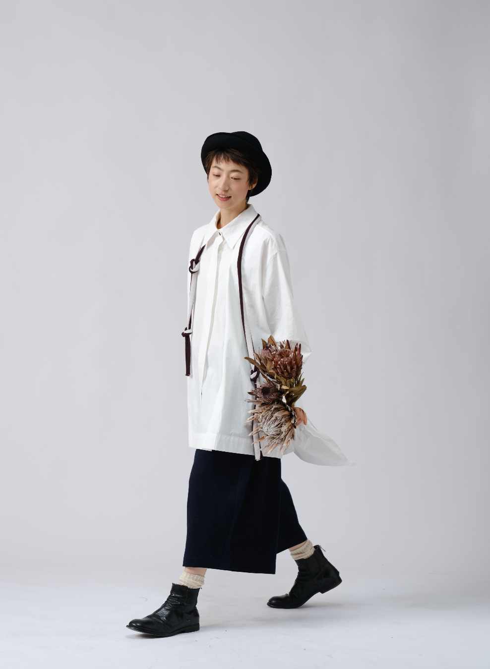 レイヤード風ヴィンテージスカートパンツ