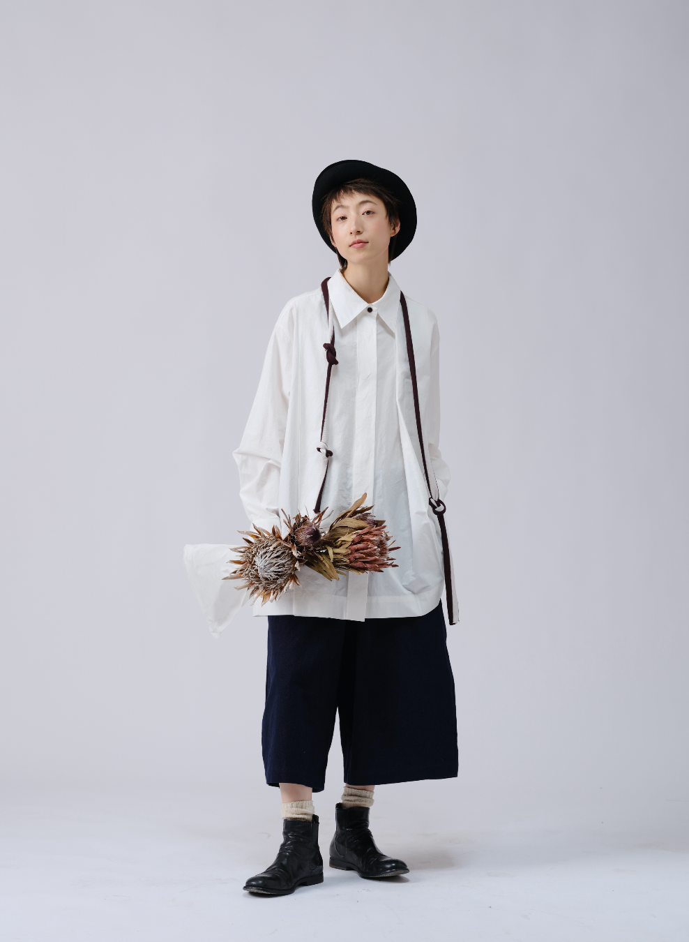 レイヤード風ヴィンテージスカートパンツ