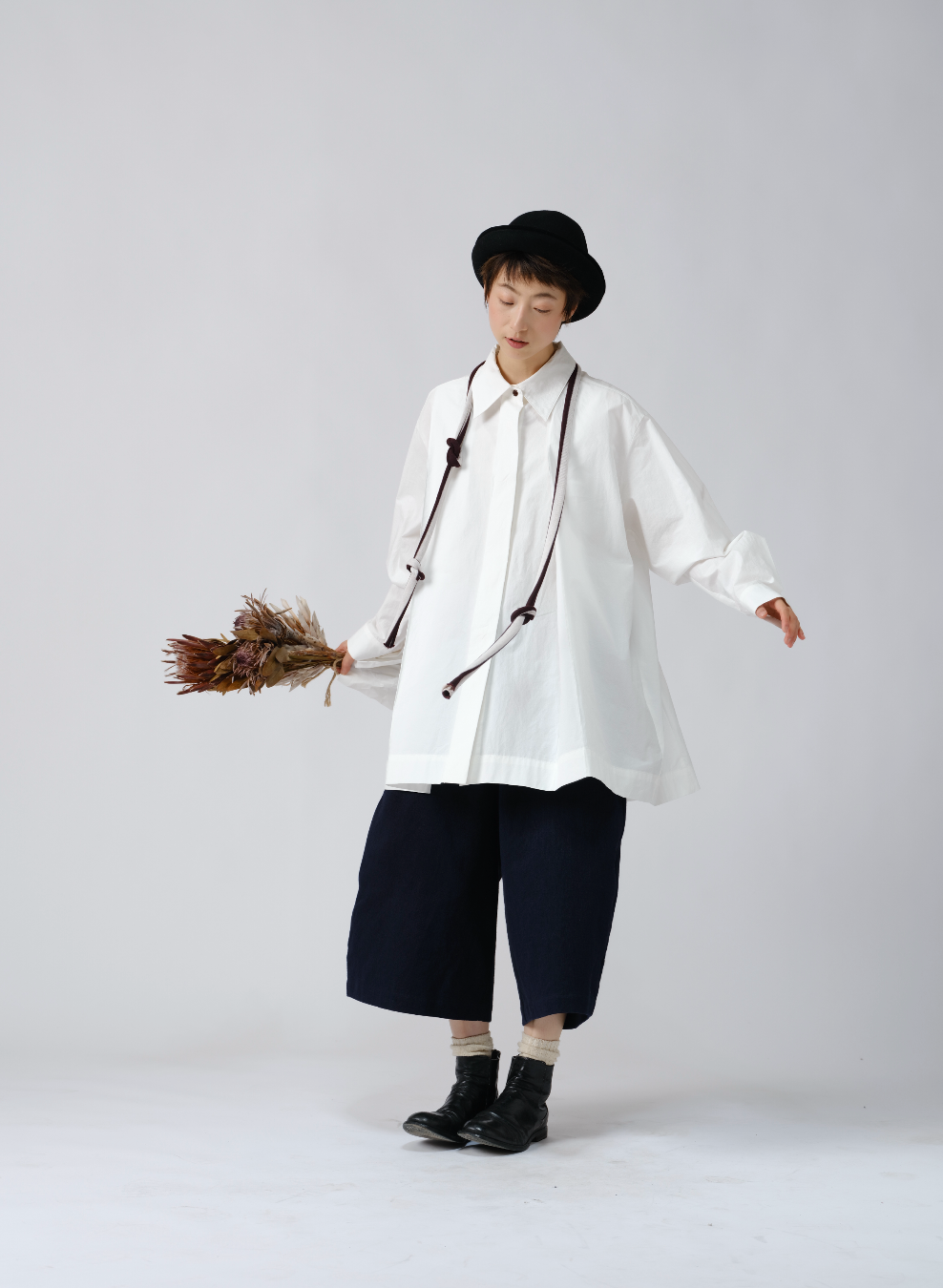 レイヤード風ヴィンテージスカートパンツ