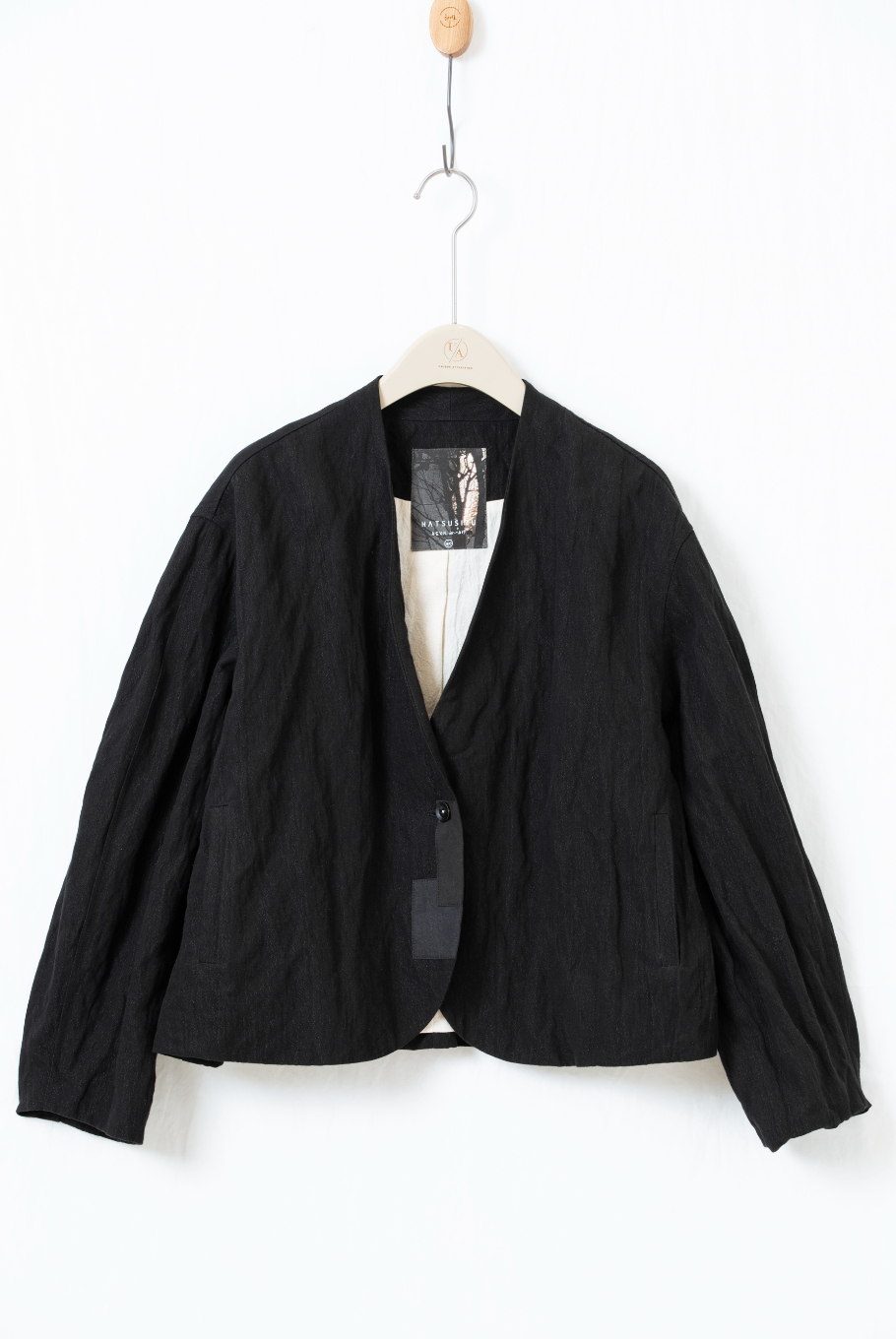 メタリックシワ加工ショートジャケット