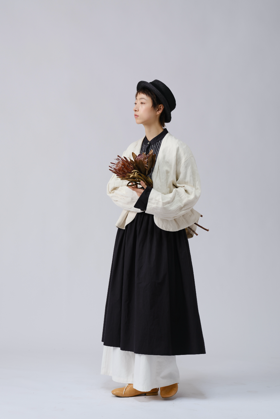 メタリックシワ加工ショートジャケット