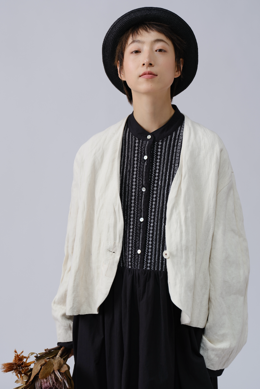 メタリックシワ加工ショートジャケット