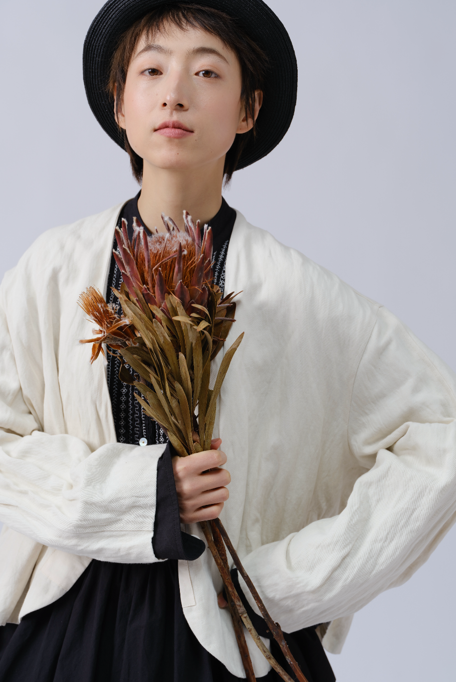 メタリックシワ加工ショートジャケット