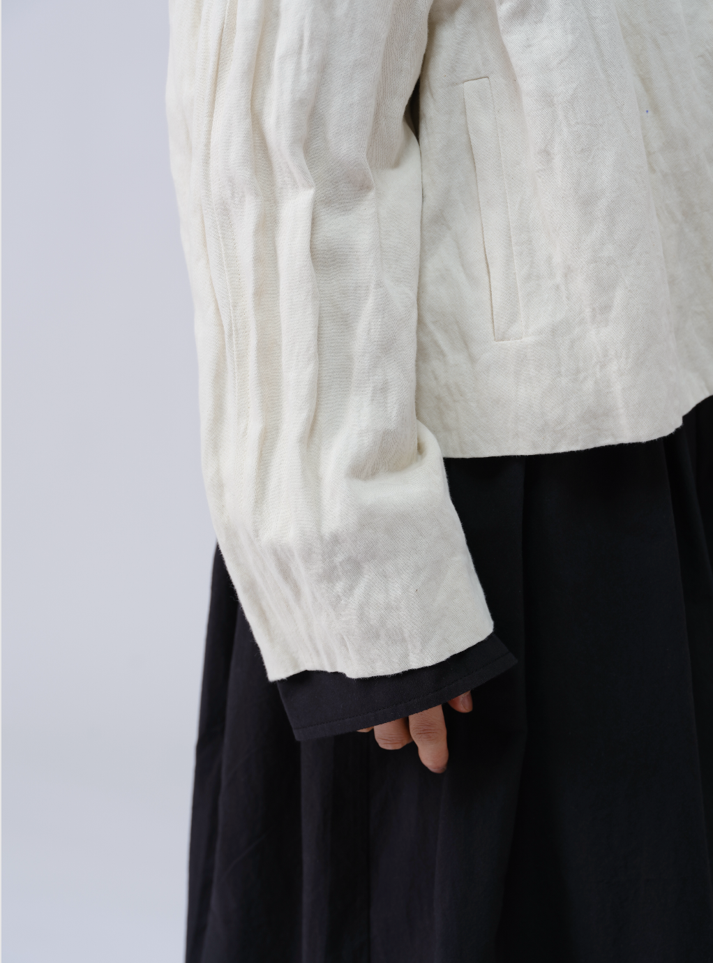 メタリックシワ加工ショートジャケット