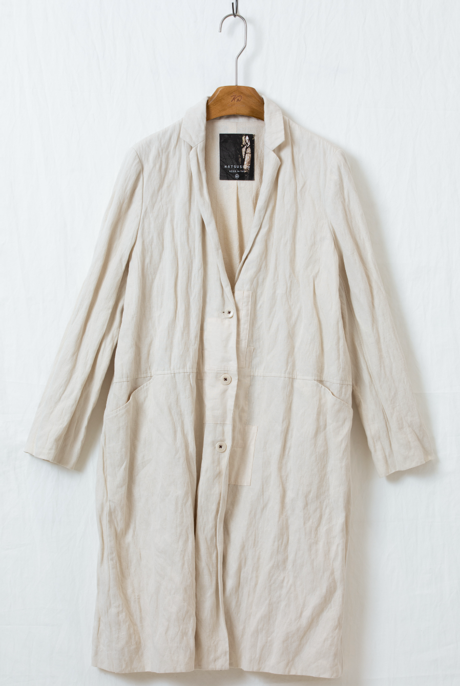 メタリックシワ加工ロングコート