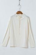 ハイネックリボン長袖Tシャツ