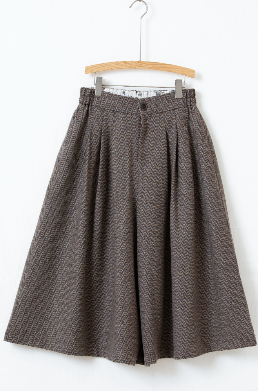 ウールヘリンボーンワイドパンツ