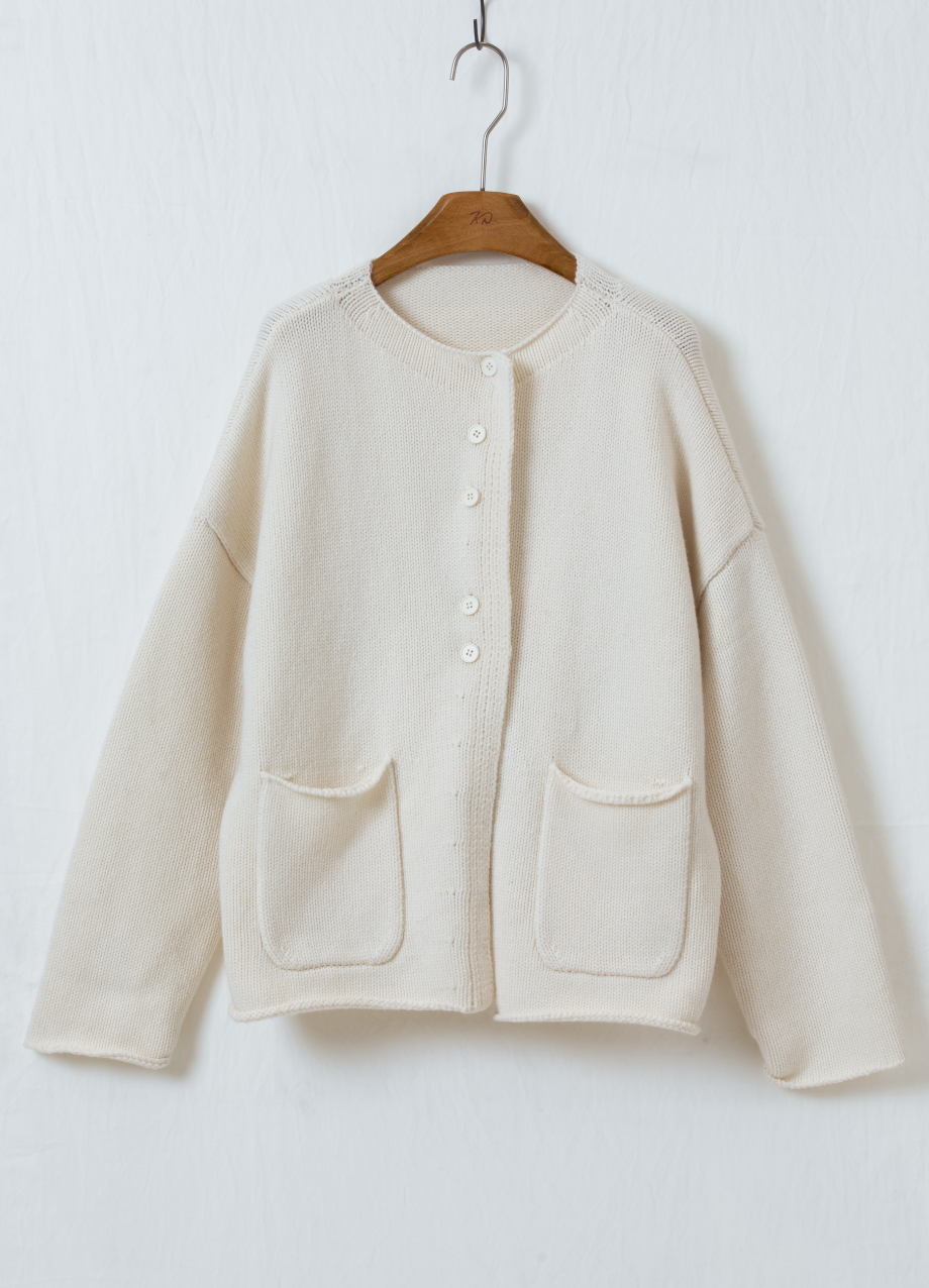 アシンメトリーロールドニットカーディガン