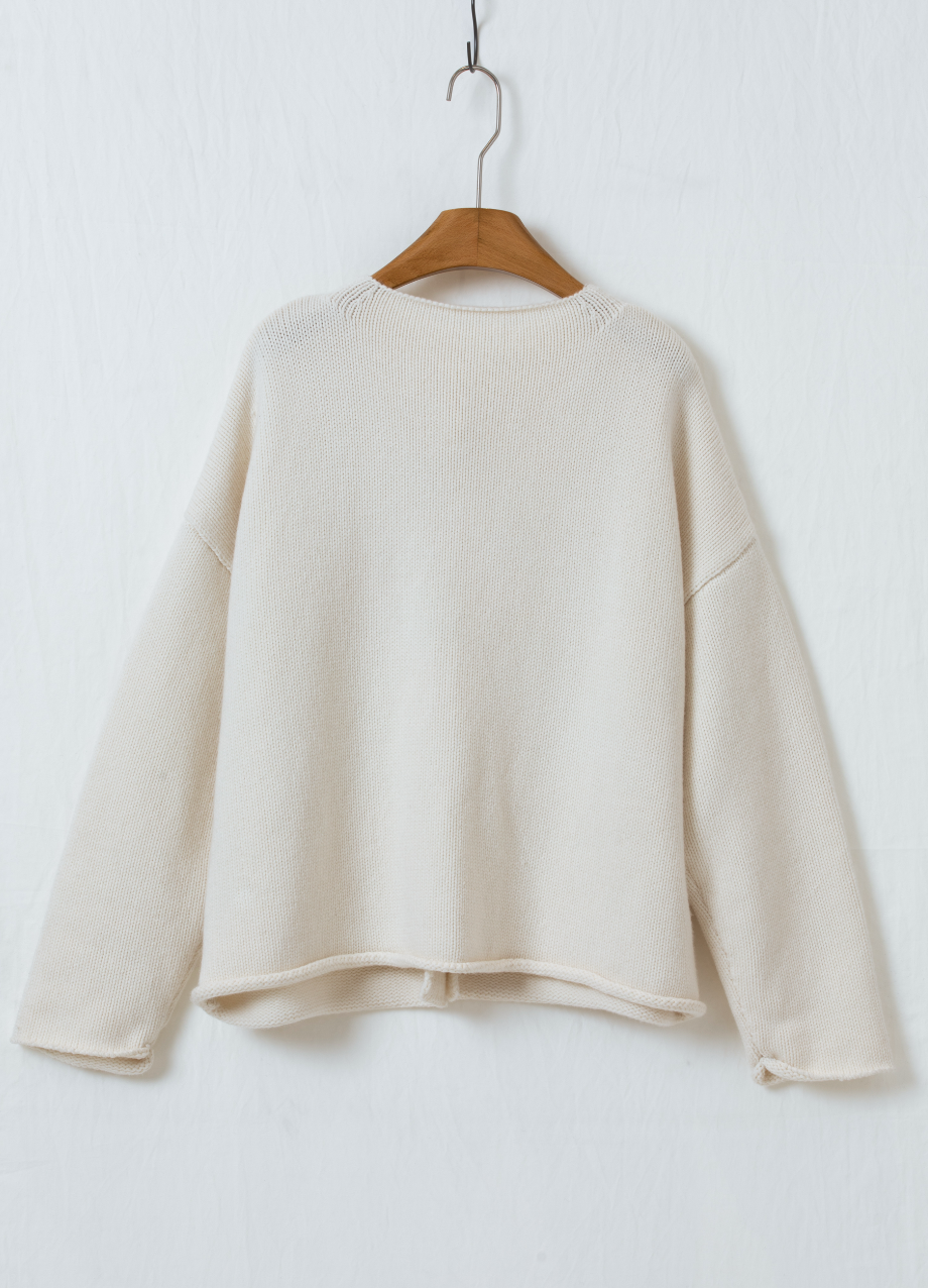 アシンメトリーロールドニットカーディガン