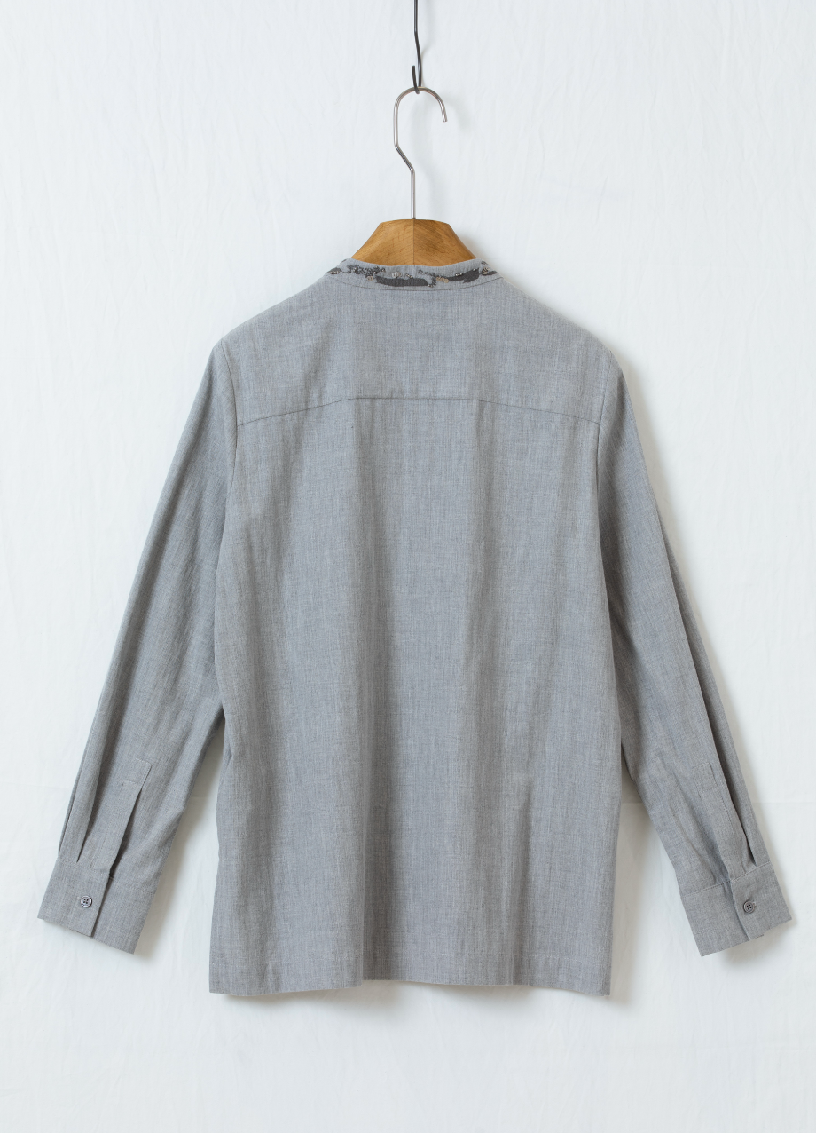 刺繍ハンドメイドスパンコールシャツ
