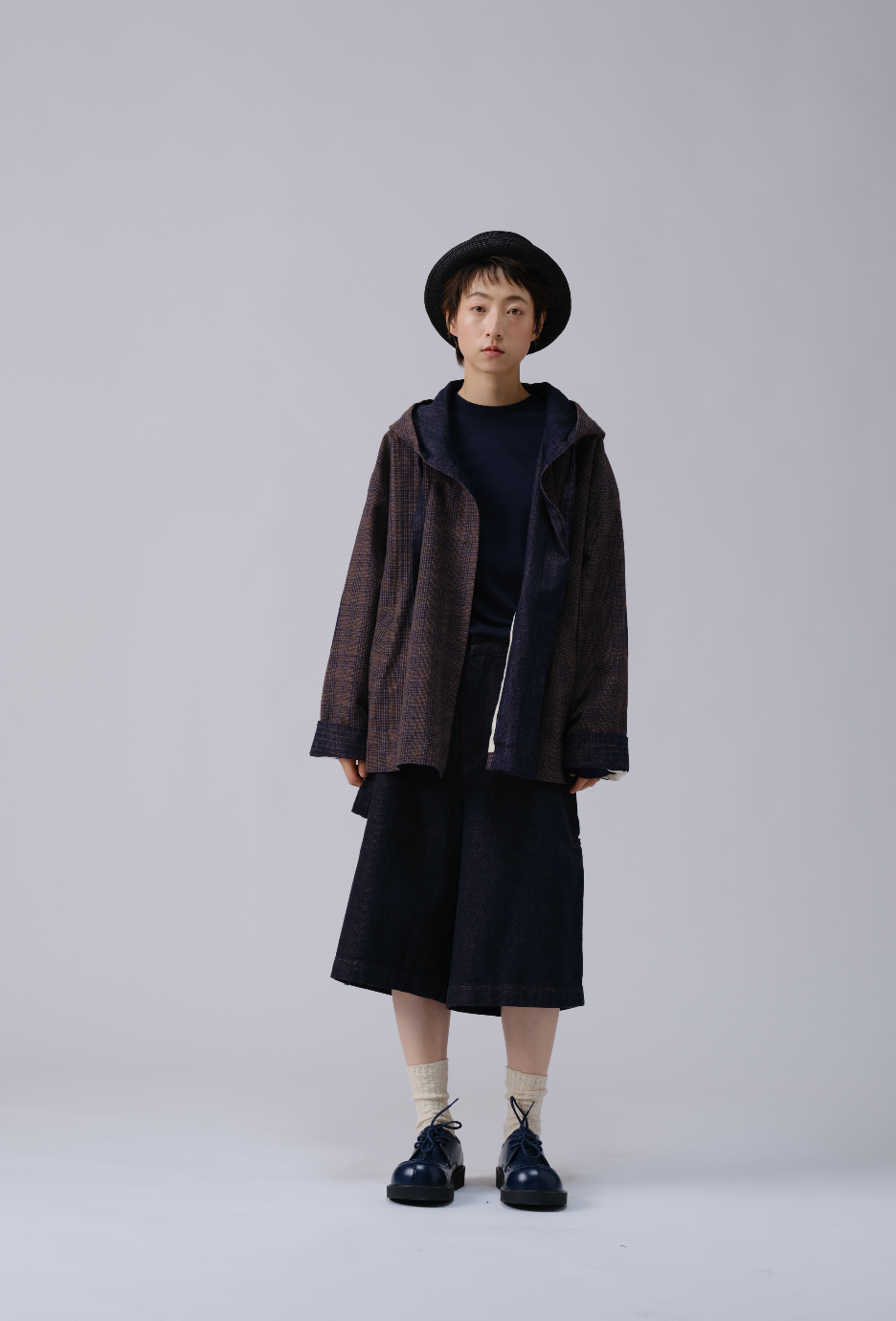 少年風デニムハーフパンツ