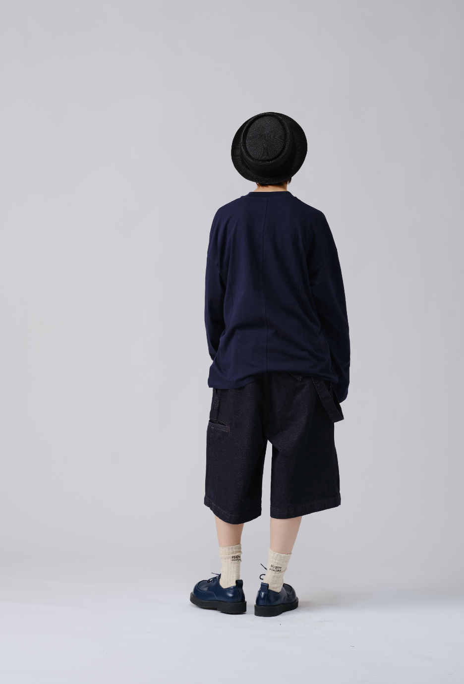 少年風デニムハーフパンツ