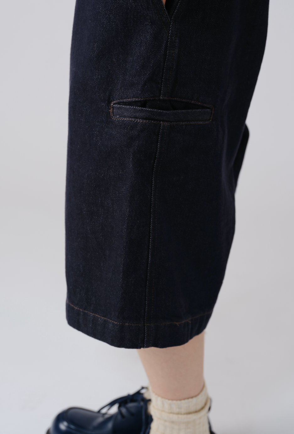 少年風デニムハーフパンツ