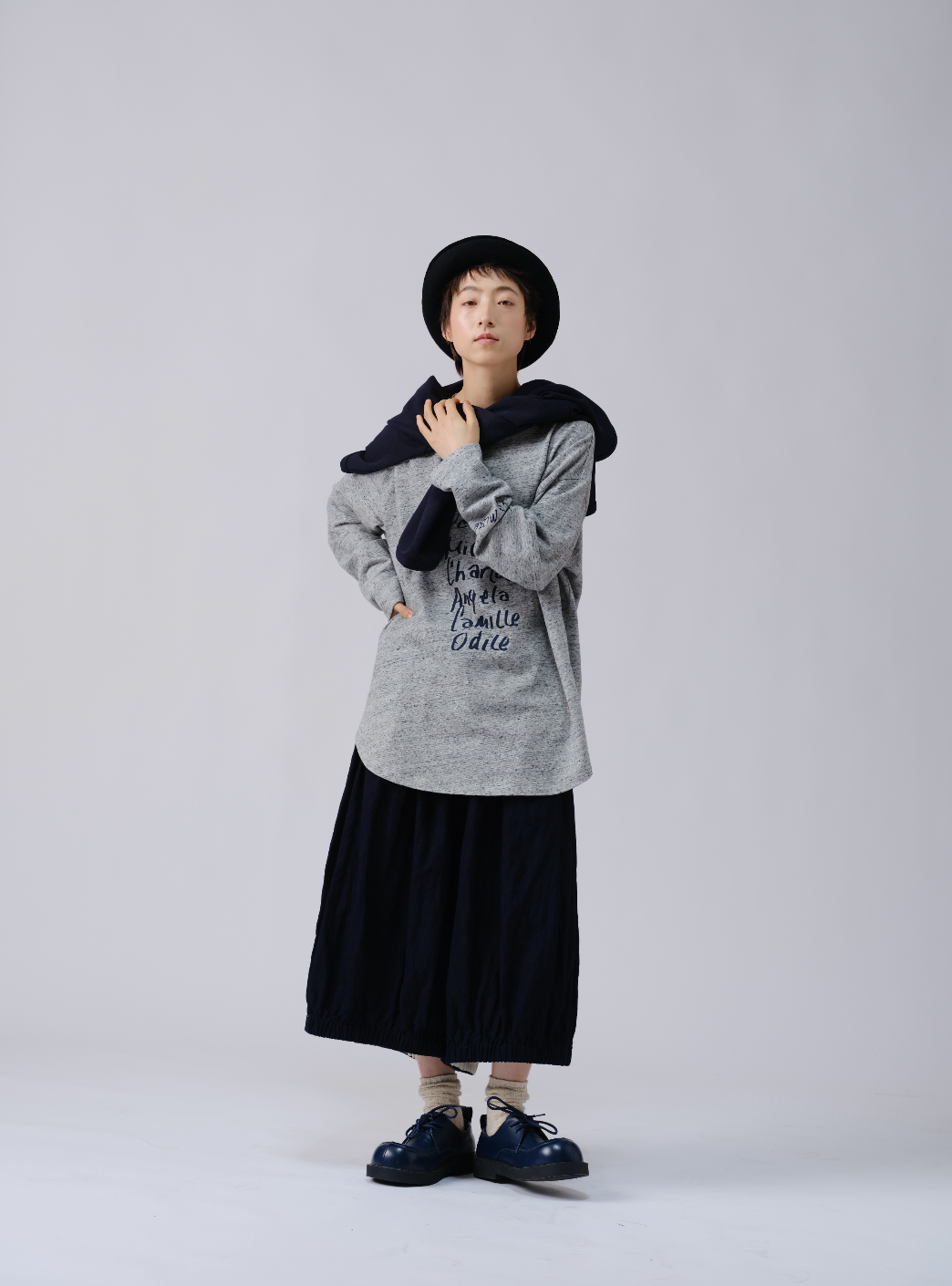 テクスチャープリント長袖Tシャツ