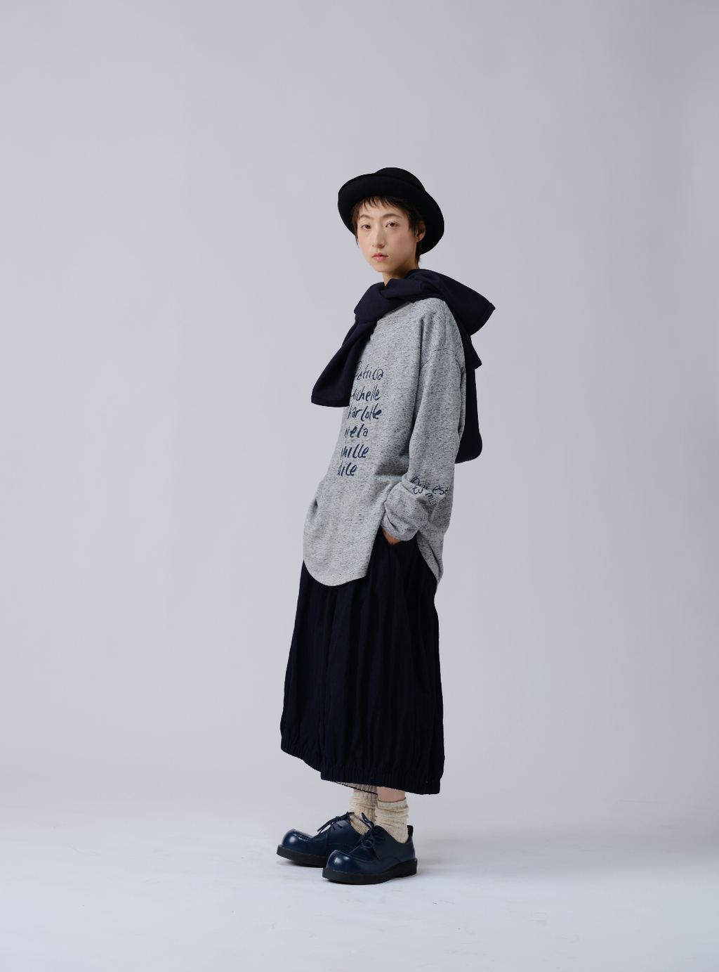 テクスチャープリント長袖Tシャツ