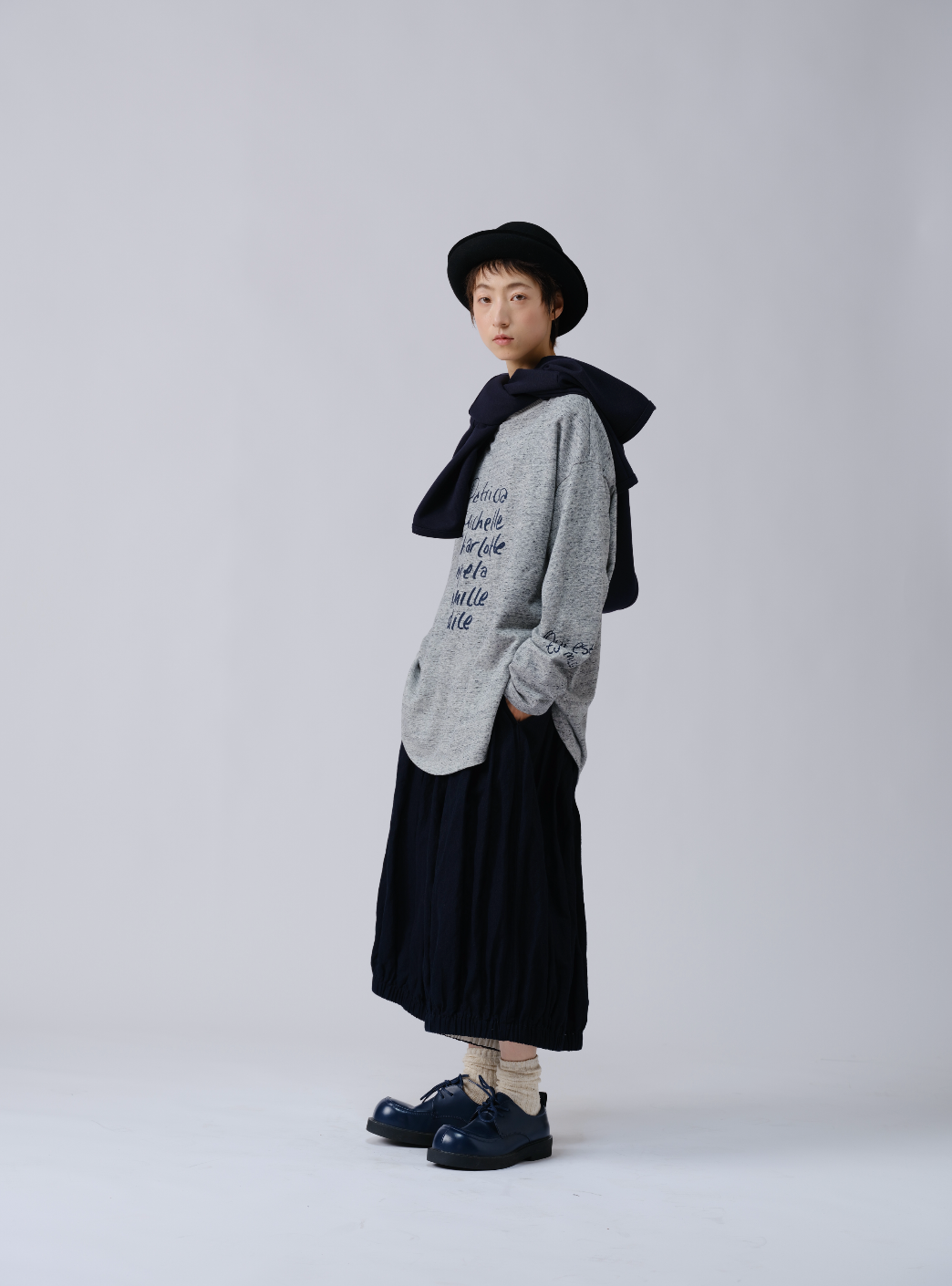 テクスチャープリント長袖Tシャツ