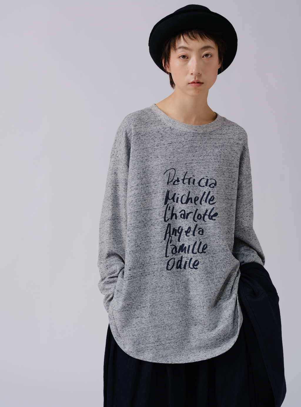 テクスチャープリント長袖Tシャツ