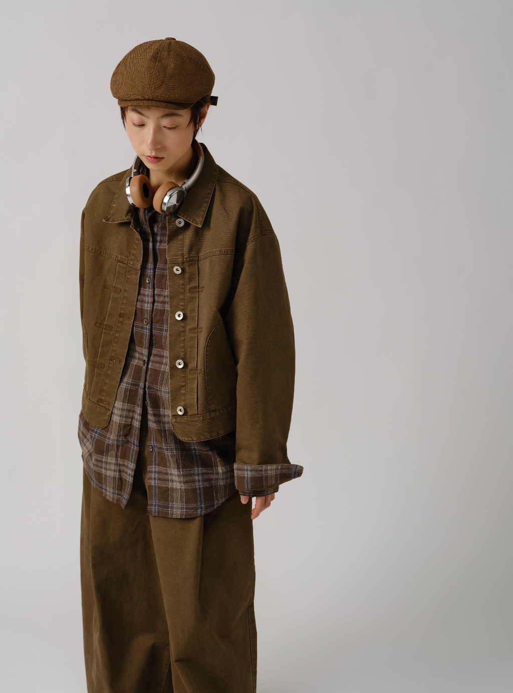 カジュアル日系チェックシャツ