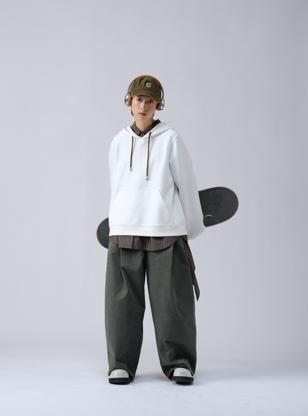 配色ドローストリングプルオーバー