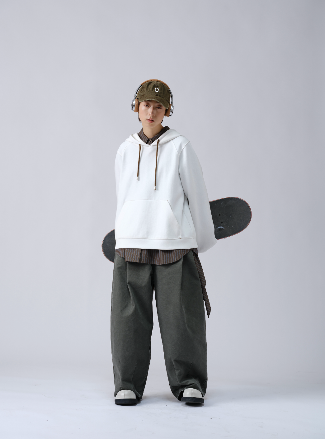 配色ドローストリングプルオーバー