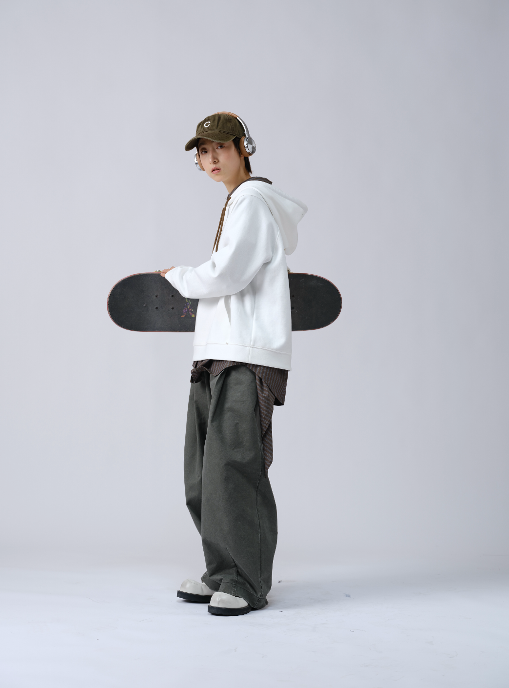 配色ドローストリングプルオーバー