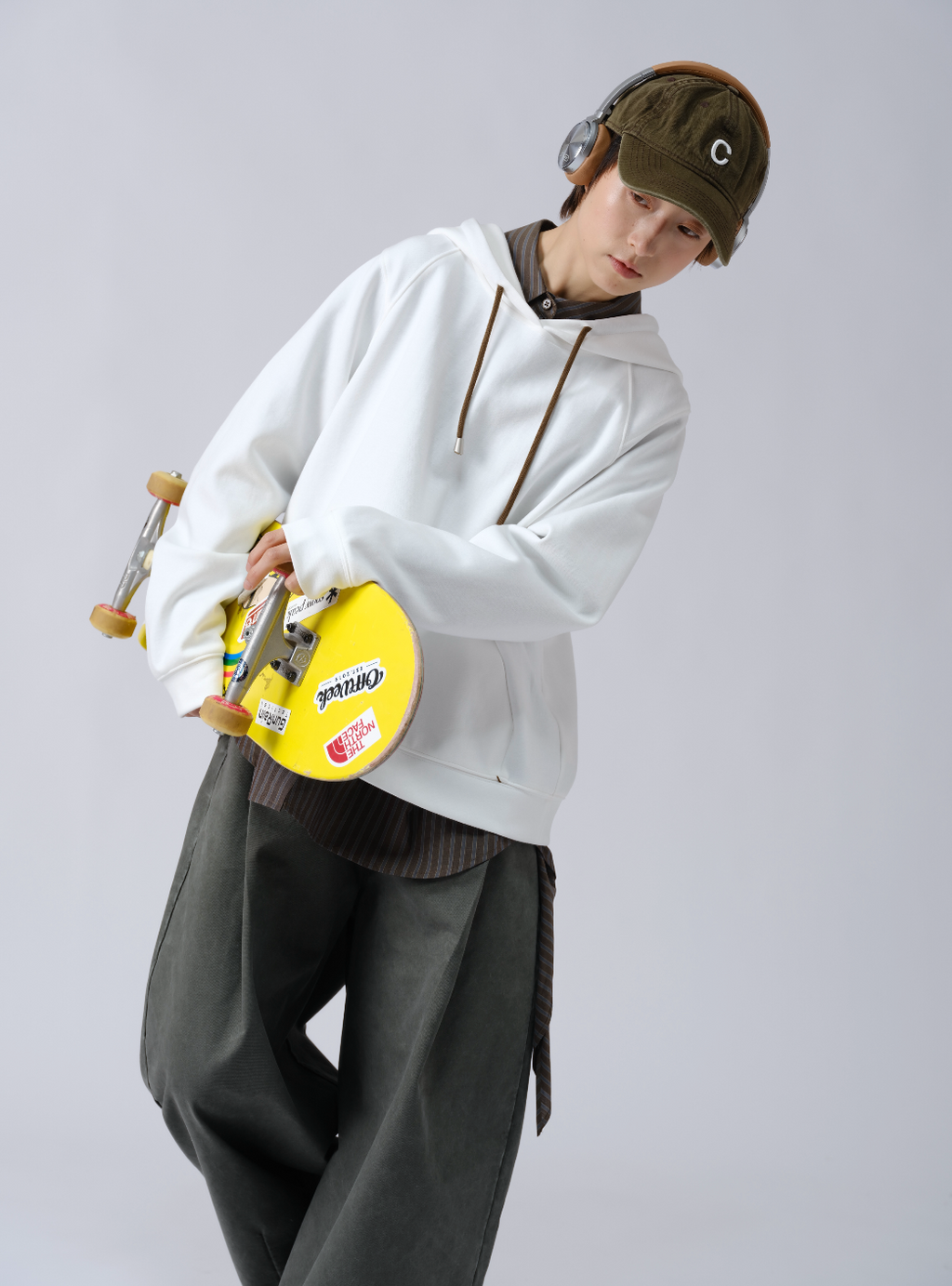 配色ドローストリングプルオーバー