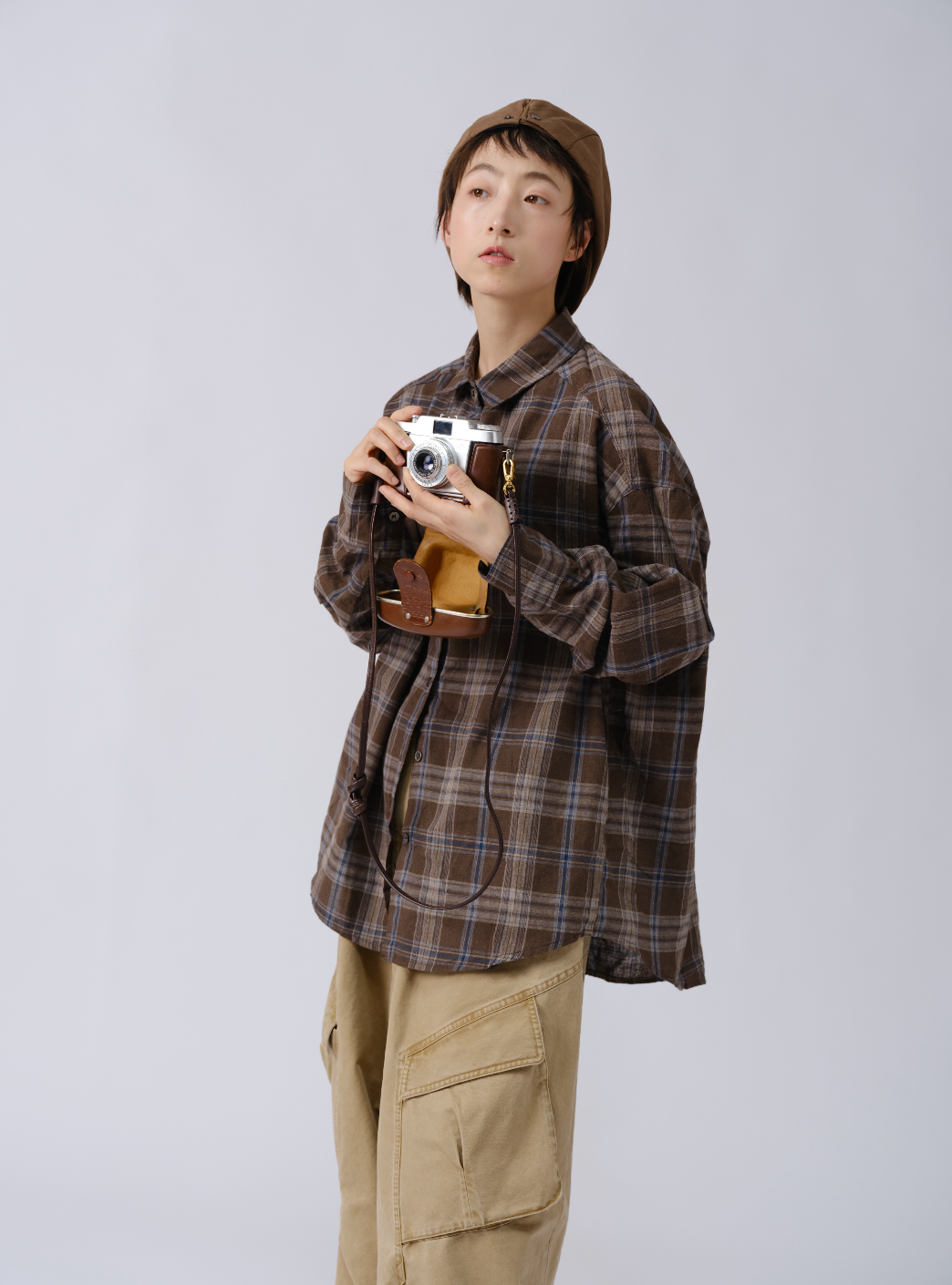 カジュアル日系チェックシャツ