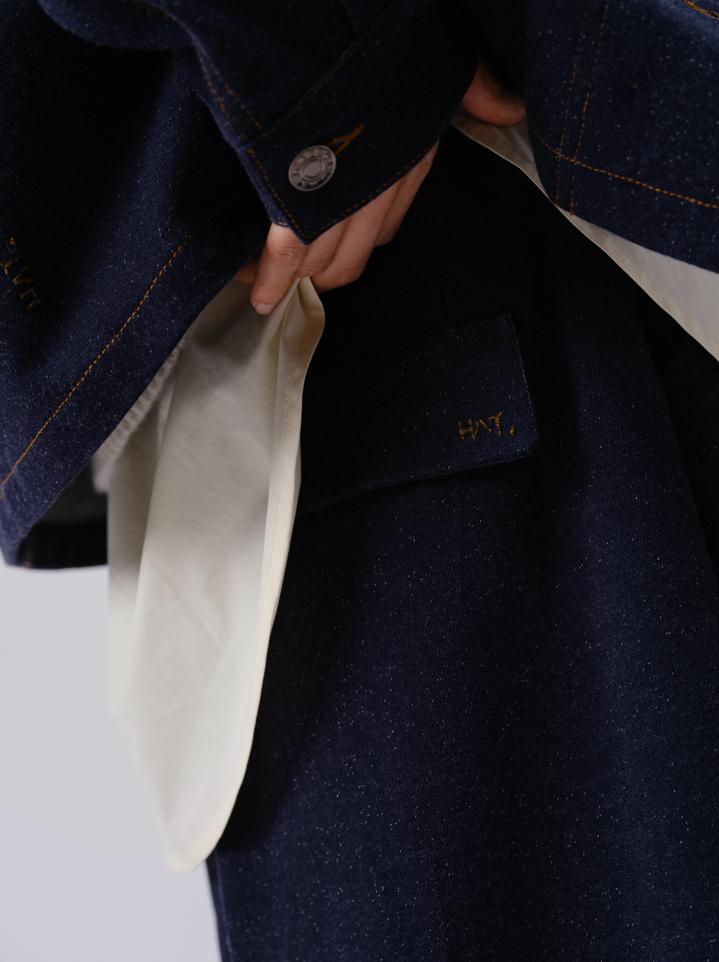 日系ニットデニムスカート