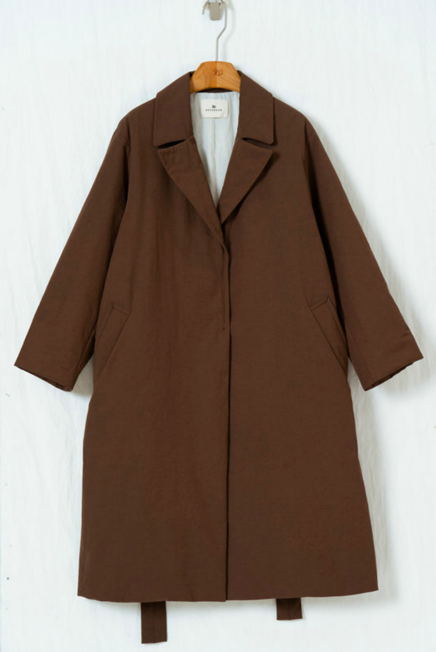 ノッチドラペルロング中綿コート