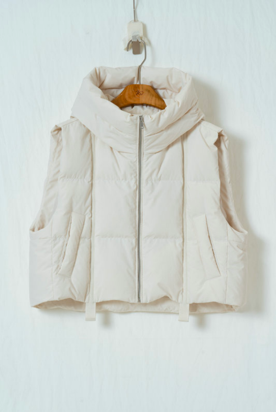 フードショートダウンベスト