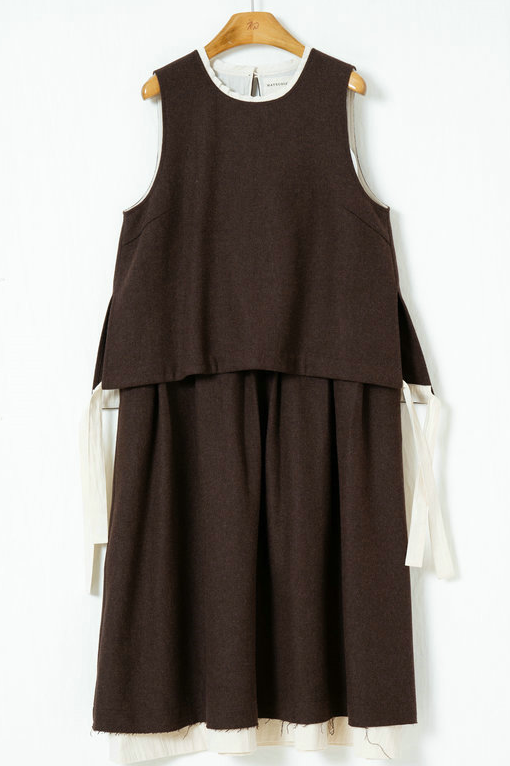 レイヤード風ベストワンピース