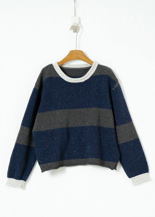 インディゴストライプニット